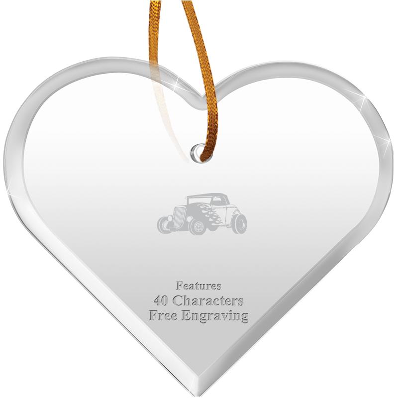 3 1/2"X 3" HEART ACRYLIC ORNAM