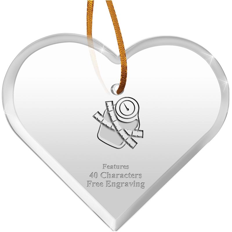 3 1/2"X 3" HEART ACRYLIC ORNAM