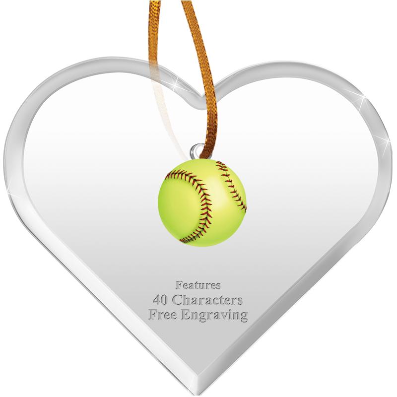 3 1/2"X 3" HEART ACRYLIC ORNAM