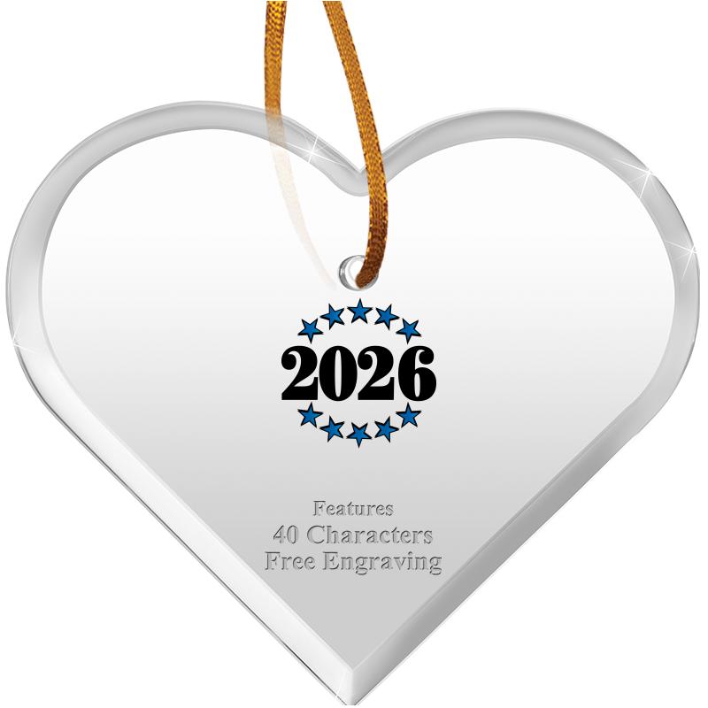 3 1/2"X 3" HEART ACRYLIC ORNAM