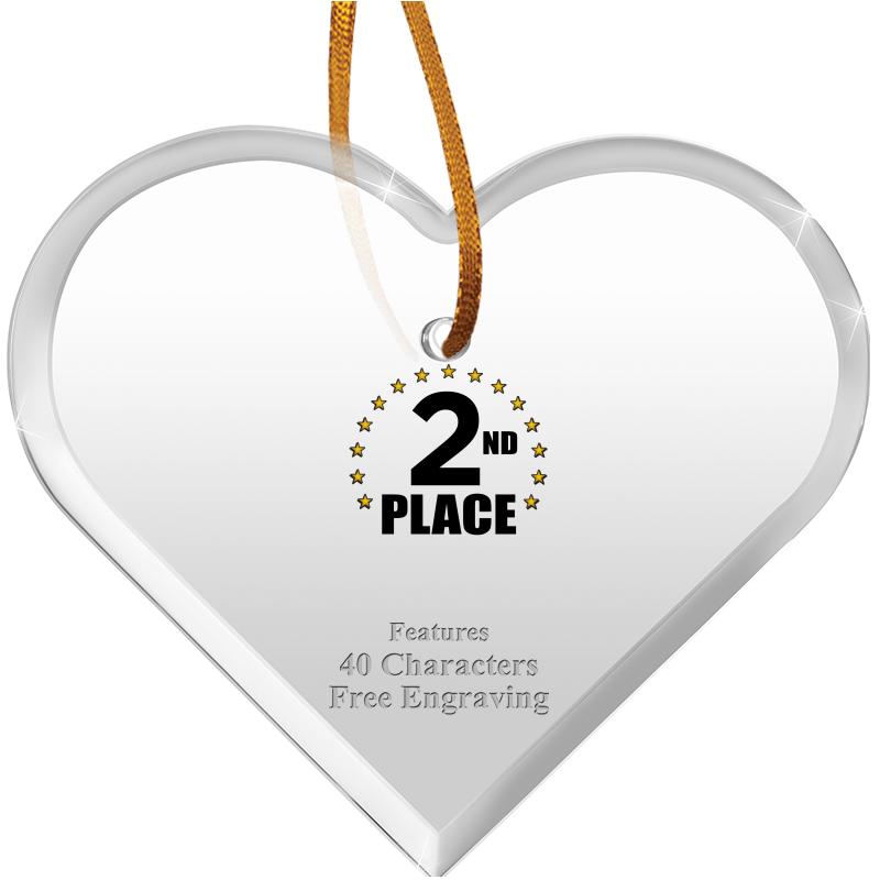 3 1/2"X 3" HEART ACRYLIC ORNAM