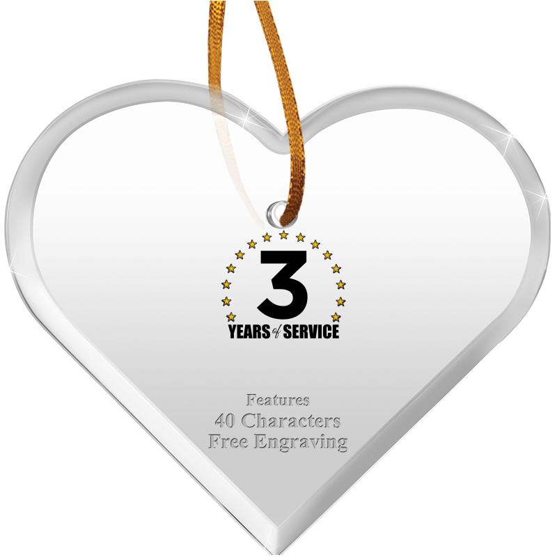 3 1/2"X 3" HEART ACRYLIC ORNAM