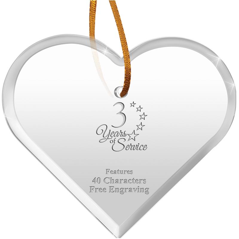 3 1/2"X 3" HEART ACRYLIC ORNAM