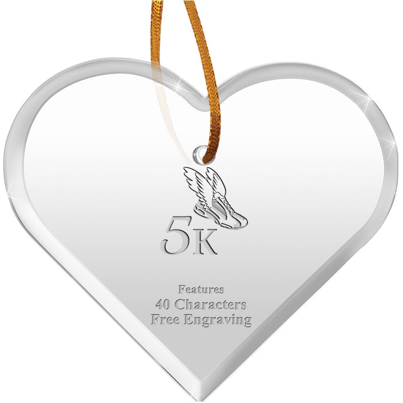 3 1/2"X 3" HEART ACRYLIC ORNAM