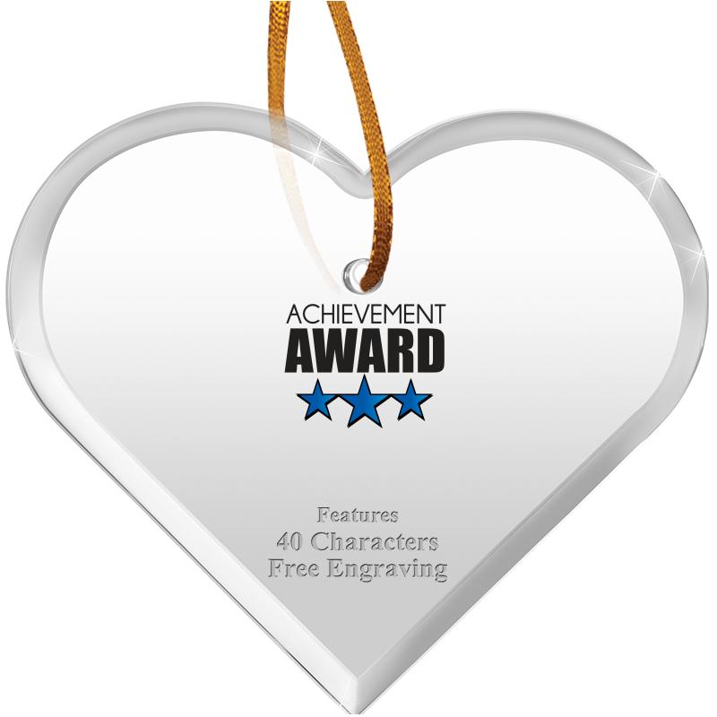 3 1/2"X 3" HEART ACRYLIC ORNAM