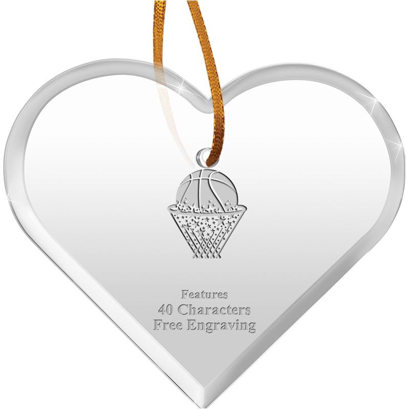 3 1/2"X 3" HEART ACRYLIC ORNAM