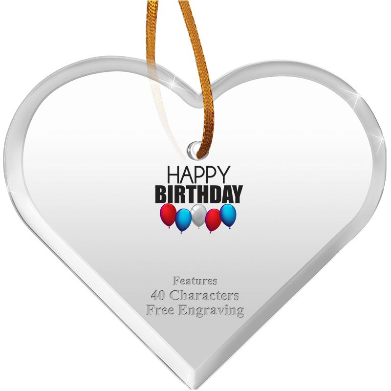 3 1/2"X 3" HEART ACRYLIC ORNAM