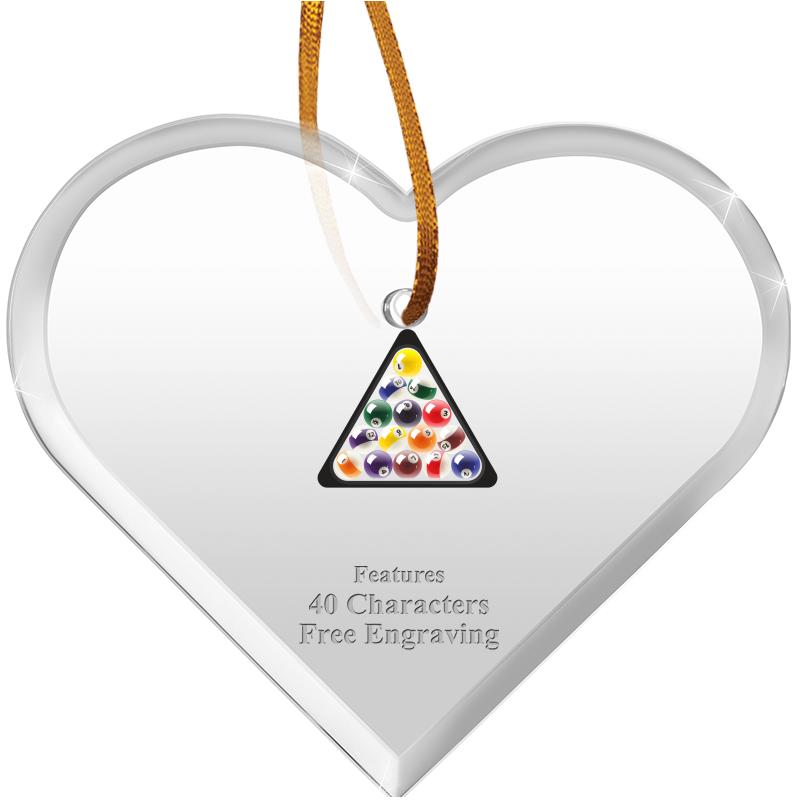 3 1/2"X 3" HEART ACRYLIC ORNAM