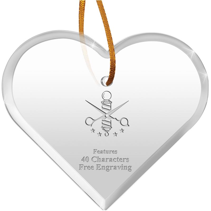 3 1/2"X 3" HEART ACRYLIC ORNAM