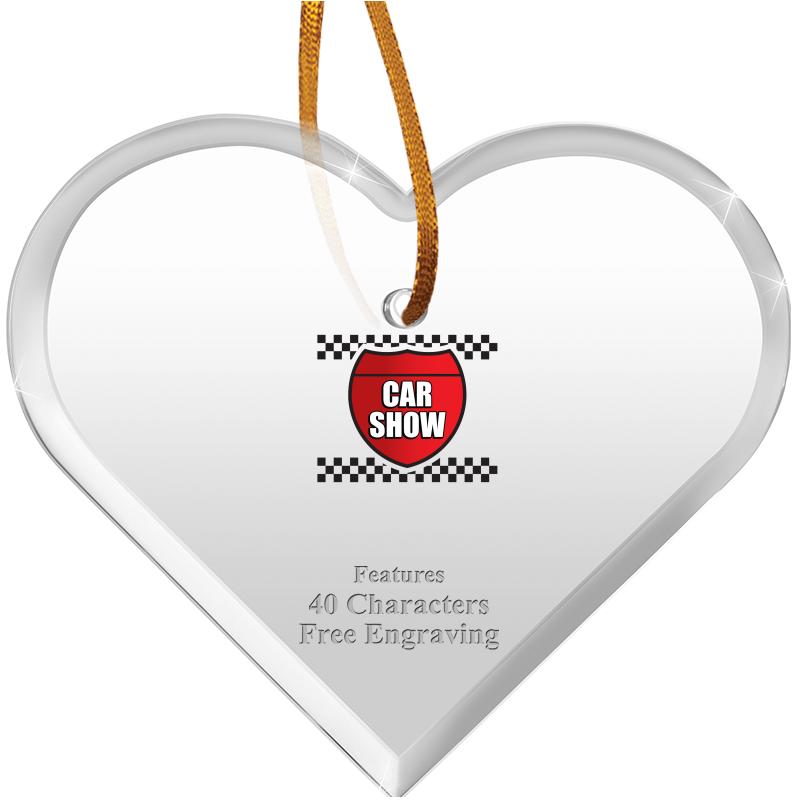 3 1/2"X 3" HEART ACRYLIC ORNAM