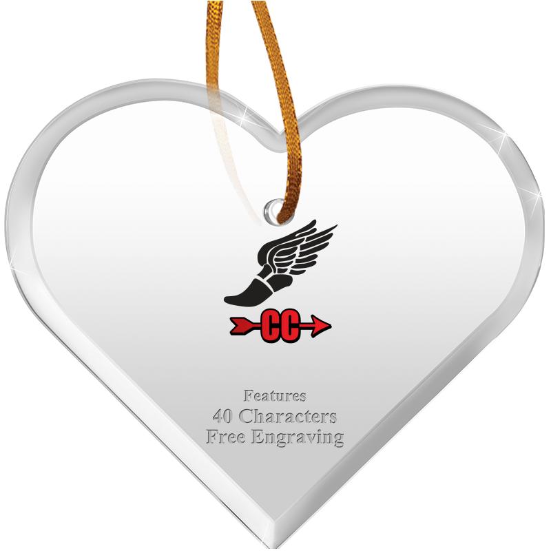 3 1/2"X 3" HEART ACRYLIC ORNAM