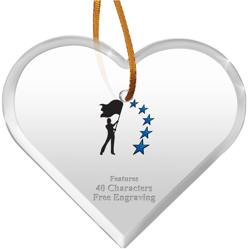 3 1/2"X 3" HEART ACRYLIC ORNAM