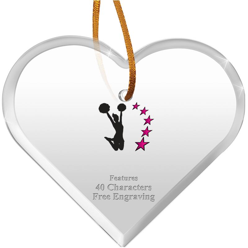 3 1/2"X 3" HEART ACRYLIC ORNAM