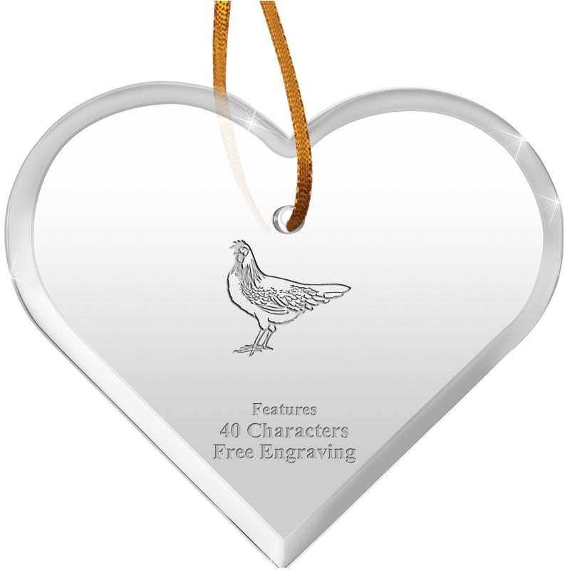 3 1/2"X 3" HEART ACRYLIC ORNAM