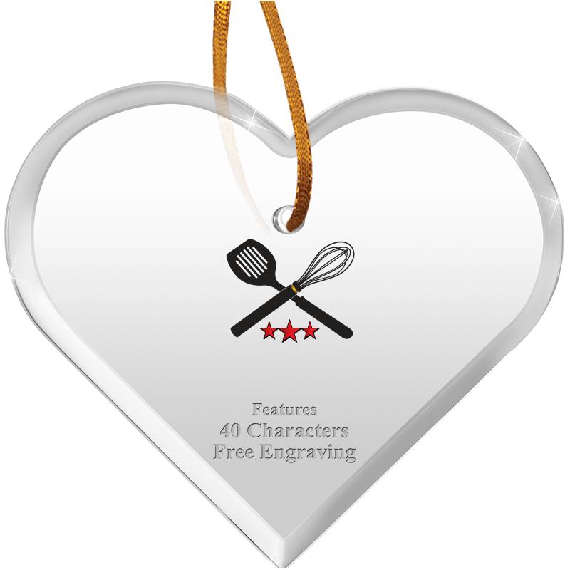 3 1/2"X 3" HEART ACRYLIC ORNAM