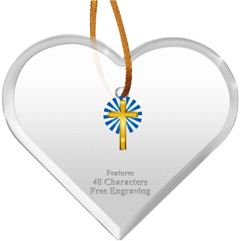 3 1/2"X 3" HEART ACRYLIC ORNAM