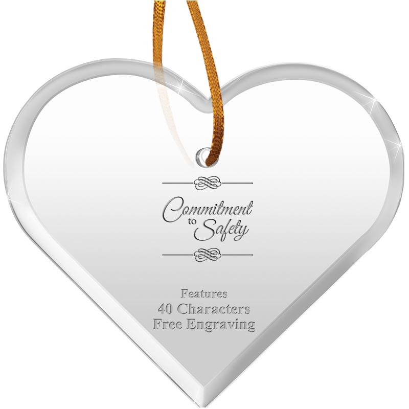 3 1/2"X 3" HEART ACRYLIC ORNAM