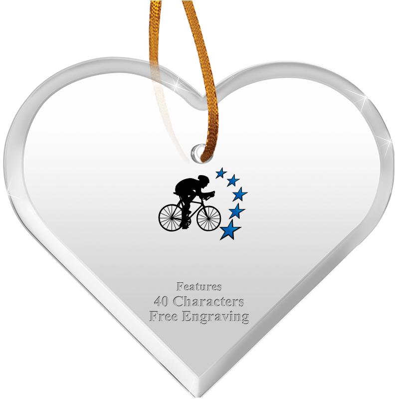 3 1/2"X 3" HEART ACRYLIC ORNAM