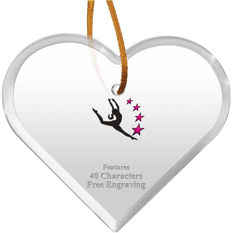 3 1/2"X 3" HEART ACRYLIC ORNAM