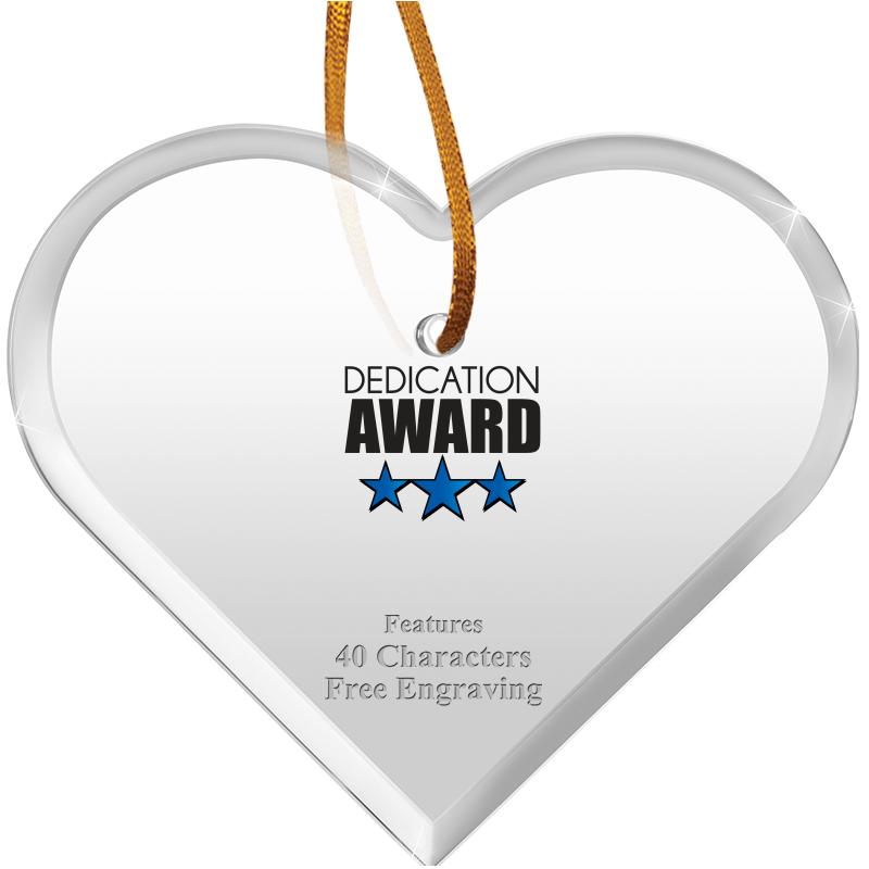 3 1/2"X 3" HEART ACRYLIC ORNAM