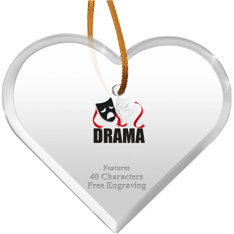 3 1/2"X 3" HEART ACRYLIC ORNAM