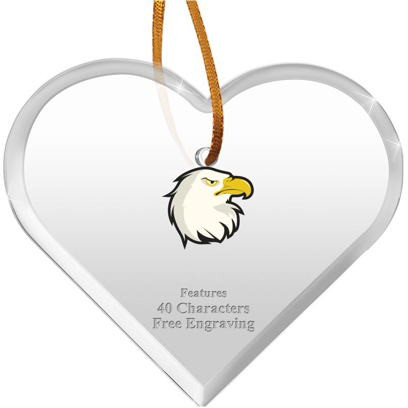 3 1/2"X 3" HEART ACRYLIC ORNAM