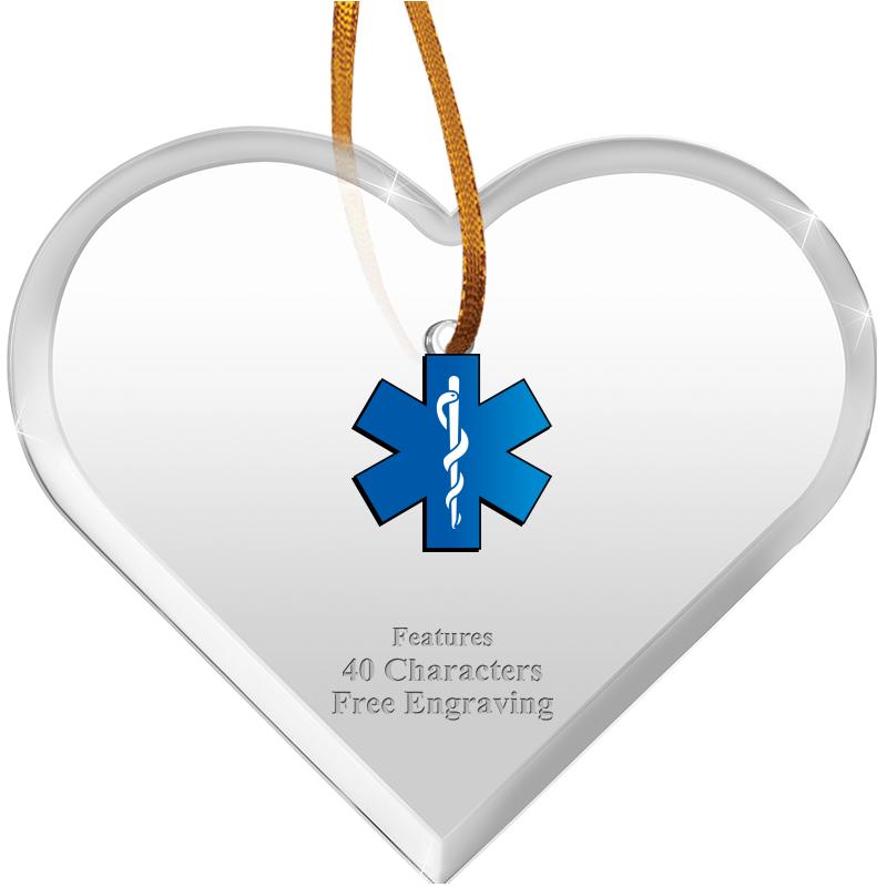 3 1/2"X 3" HEART ACRYLIC ORNAM