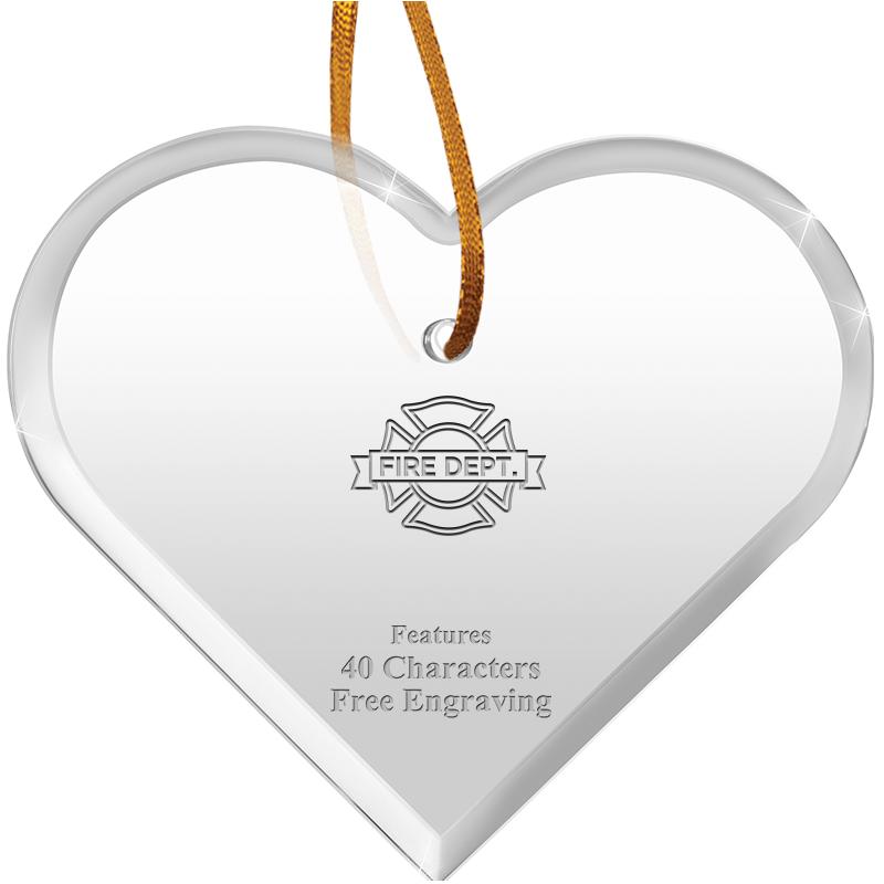 3 1/2"X 3" HEART ACRYLIC ORNAM