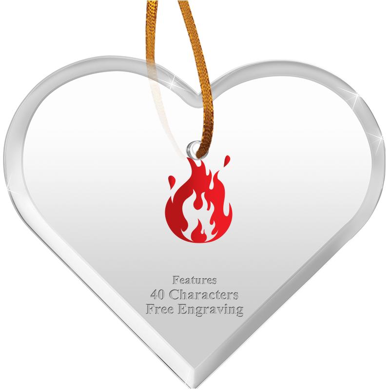 3 1/2"X 3" HEART ACRYLIC ORNAM