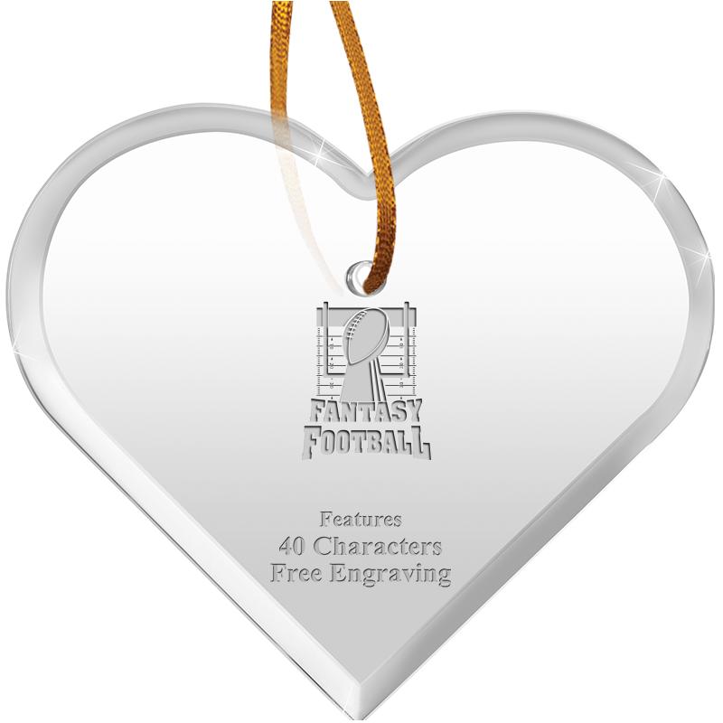 3 1/2"X 3" HEART ACRYLIC ORNAM