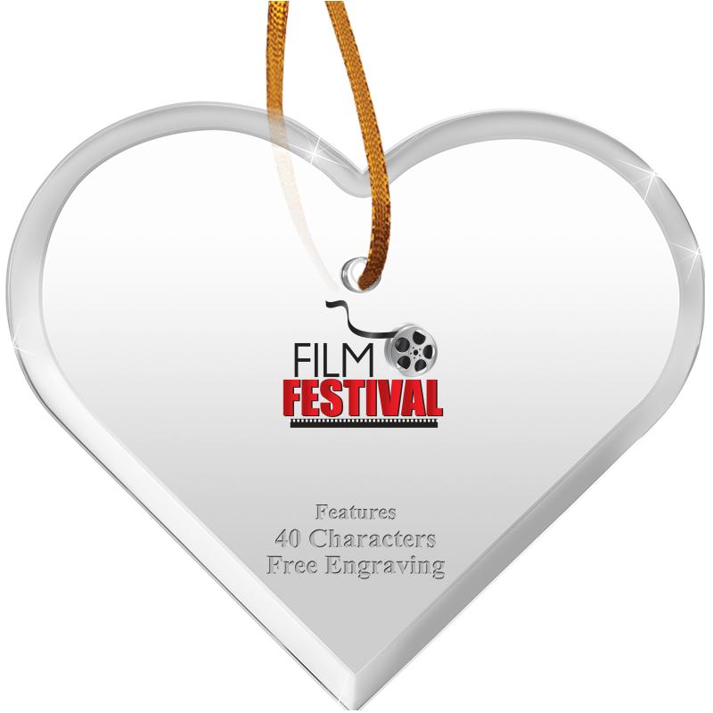 3 1/2"X 3" HEART ACRYLIC ORNAM