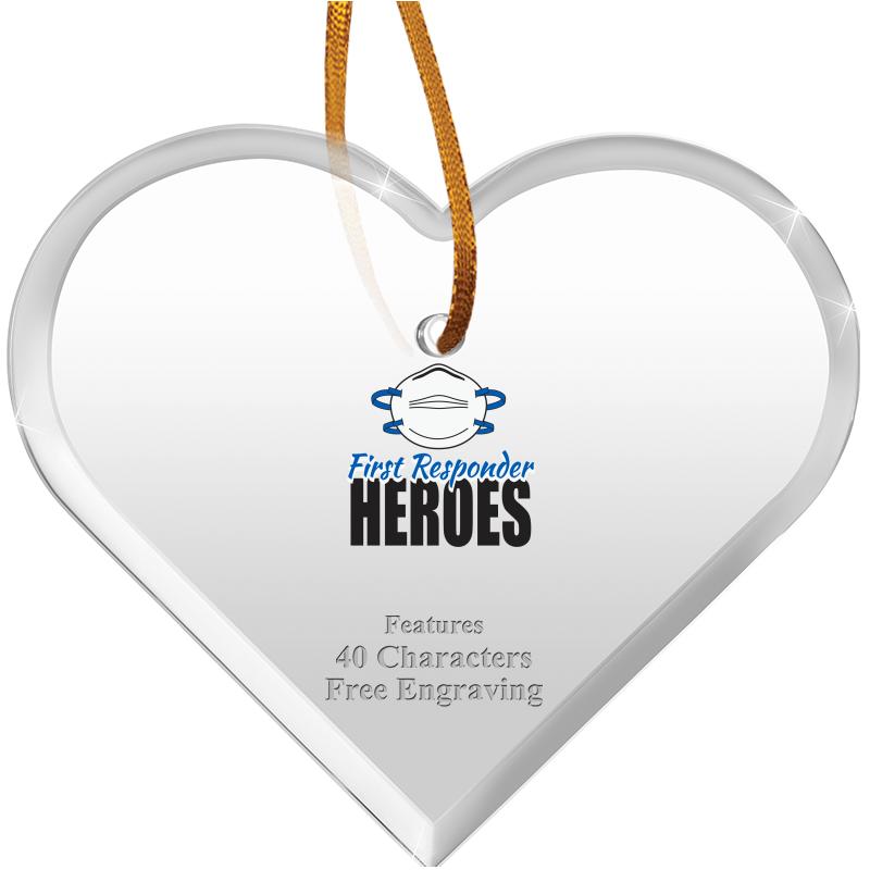 3 1/2"X 3" HEART ACRYLIC ORNAM