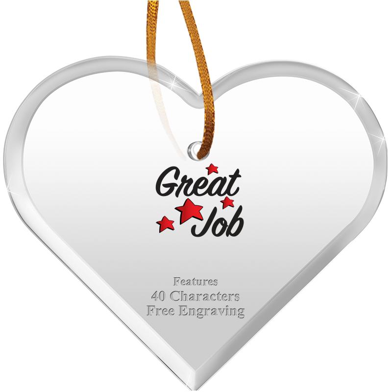 3 1/2"X 3" HEART ACRYLIC ORNAM