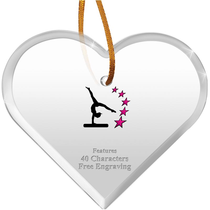 3 1/2"X 3" HEART ACRYLIC ORNAM