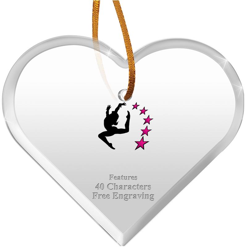 3 1/2"X 3" HEART ACRYLIC ORNAM