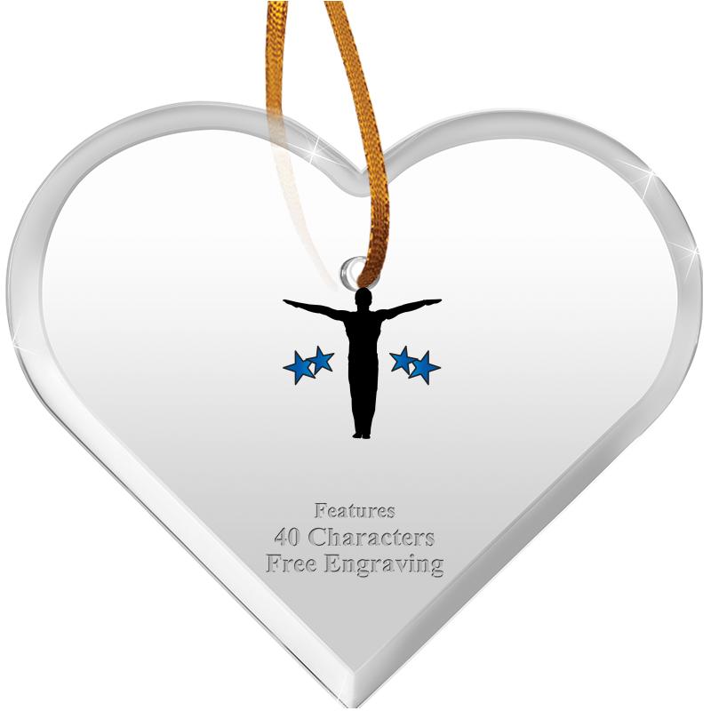 3 1/2"X 3" HEART ACRYLIC ORNAM