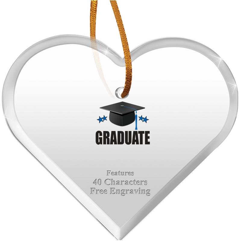 3 1/2"X 3" HEART ACRYLIC ORNAM