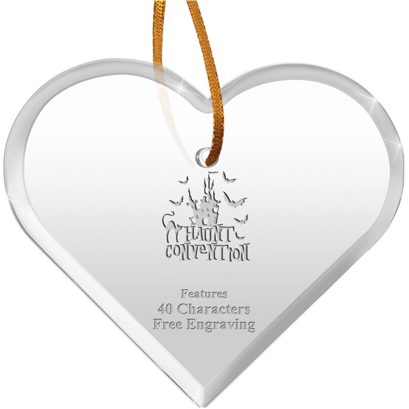 3 1/2"X 3" HEART ACRYLIC ORNAM