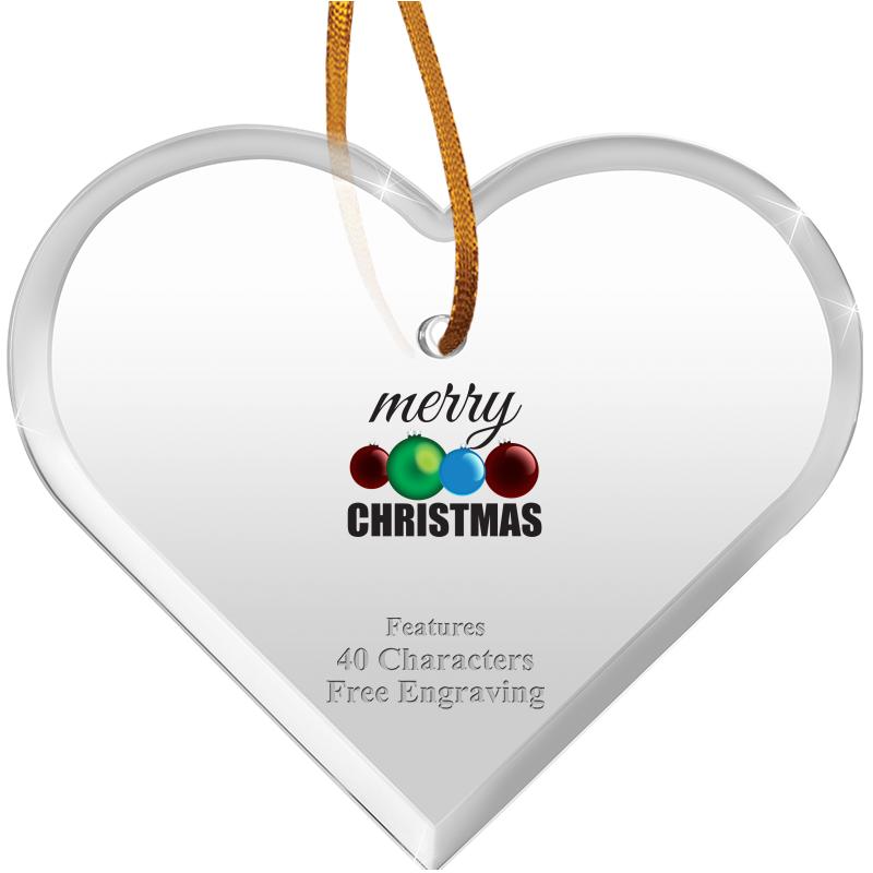 3 1/2"X 3" HEART ACRYLIC ORNAM