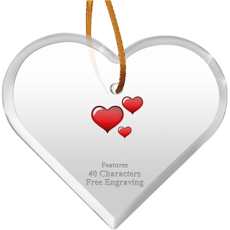 3 1/2"X 3" HEART ACRYLIC ORNAM