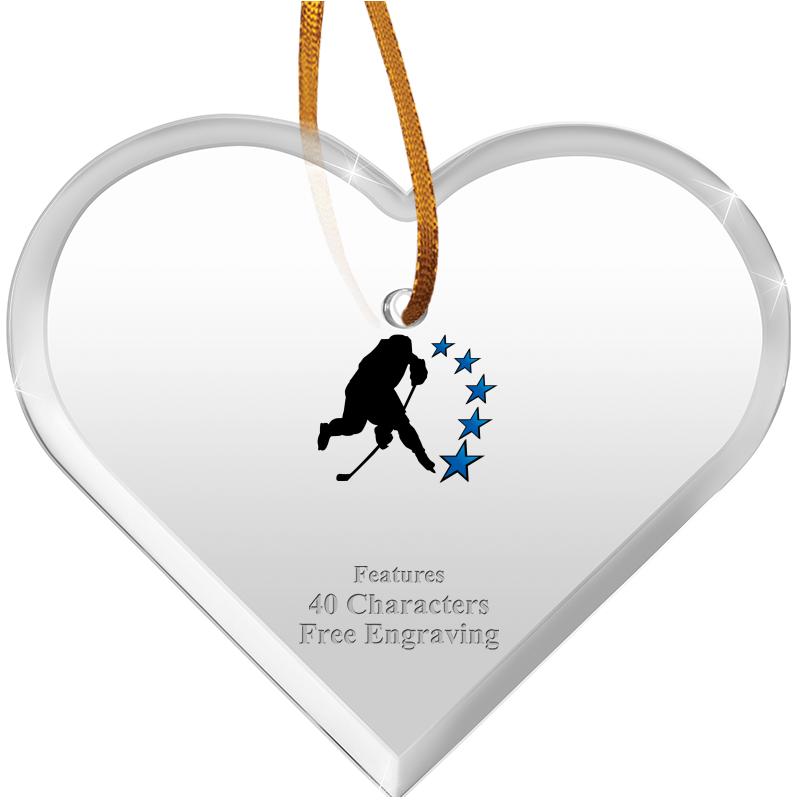 3 1/2"X 3" HEART ACRYLIC ORNAM