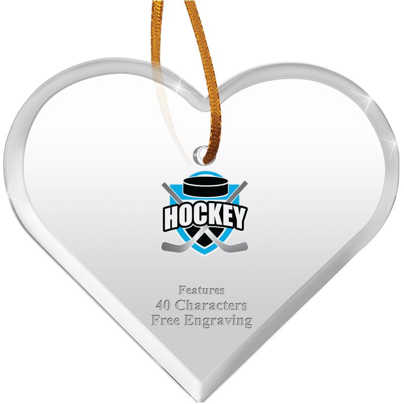 3 1/2"X 3" HEART ACRYLIC ORNAM