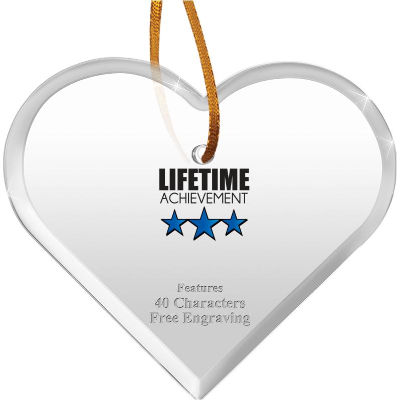 3 1/2"X 3" HEART ACRYLIC ORNAM