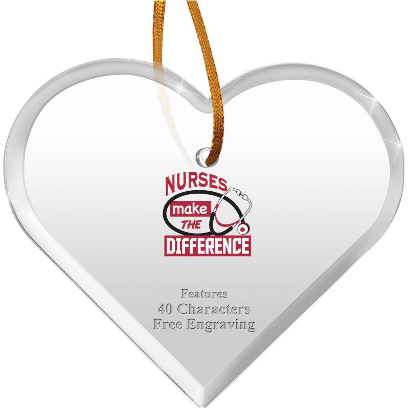 3 1/2"X 3" HEART ACRYLIC ORNAM