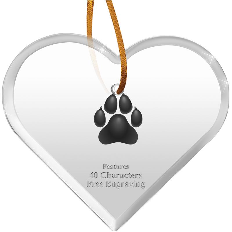 3 1/2"X 3" HEART ACRYLIC ORNAM