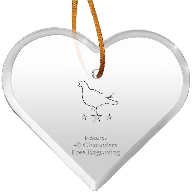 3 1/2"X 3" HEART ACRYLIC ORNAM