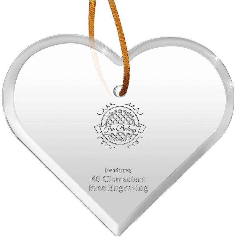 3 1/2"X 3" HEART ACRYLIC ORNAM