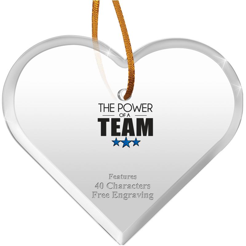 3 1/2"X 3" HEART ACRYLIC ORNAM