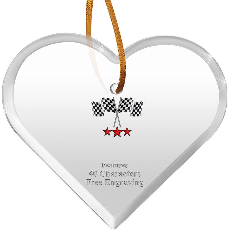 3 1/2"X 3" HEART ACRYLIC ORNAM