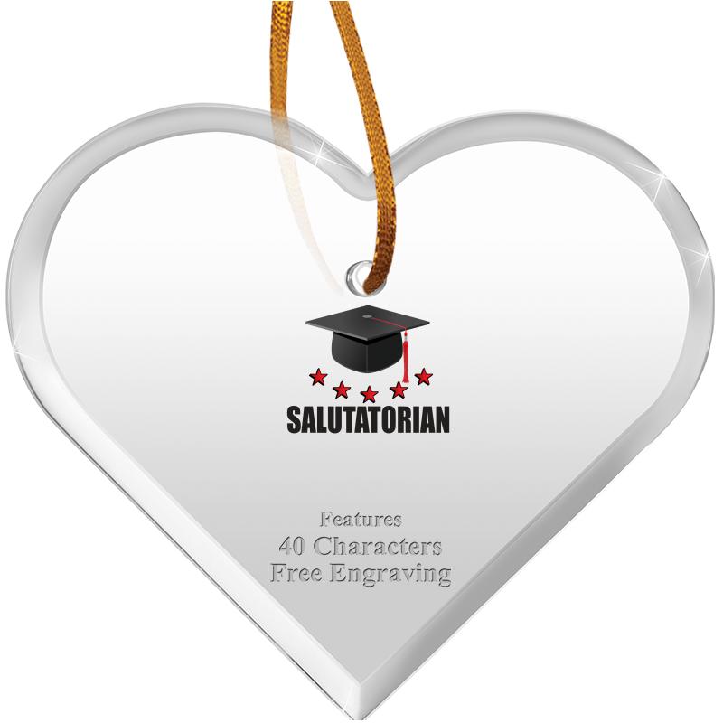 3 1/2"X 3" HEART ACRYLIC ORNAM